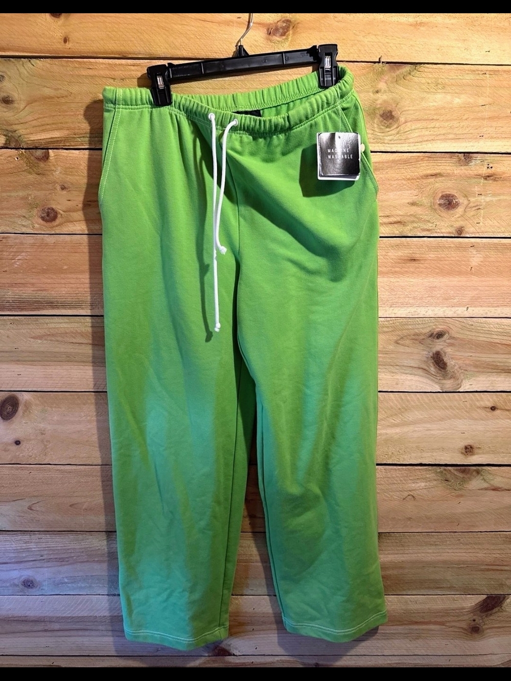 Sag Harbor Lime Green Drawstring Sweatpants